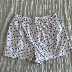 Better Together Pink Striped Boots and Bows Pajama Shorts (L)